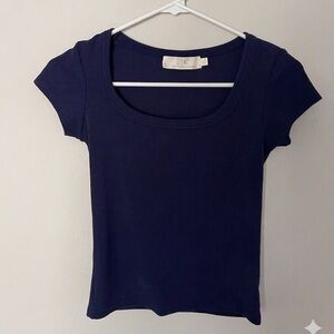 Classic Navy Scoop Neck Top